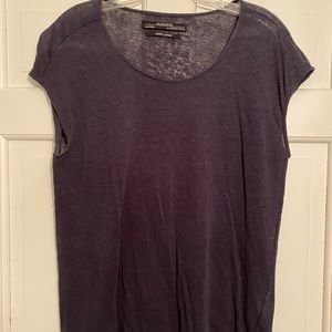 AllSaints Navy Linen Top